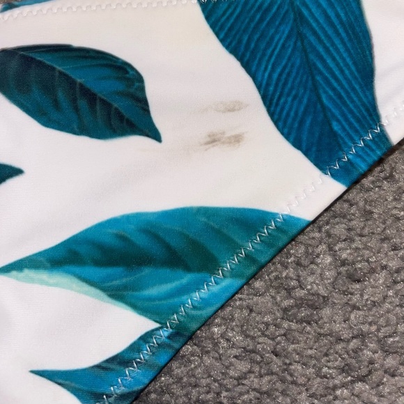 Teal Leaf Print Bikini Bottom - Picture 3 of 4